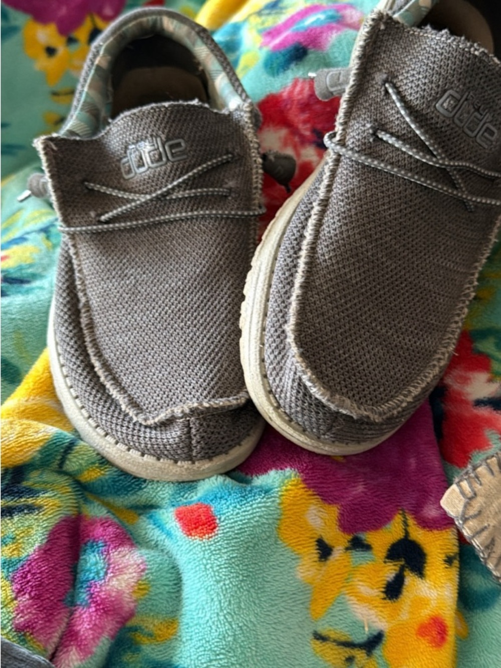 Hey Dude Kids Moccasins in Taupe Knit